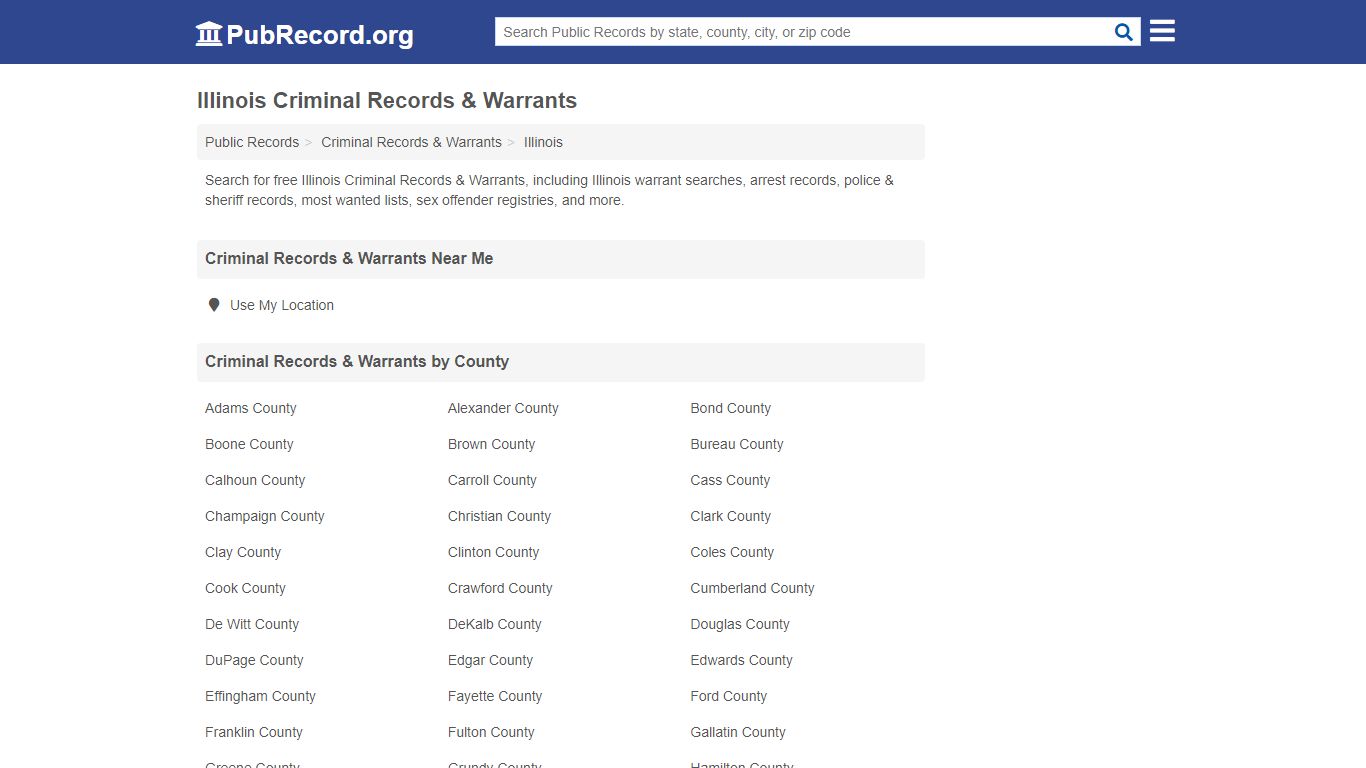 Free Illinois Criminal Records & Warrants - PubRecord.org